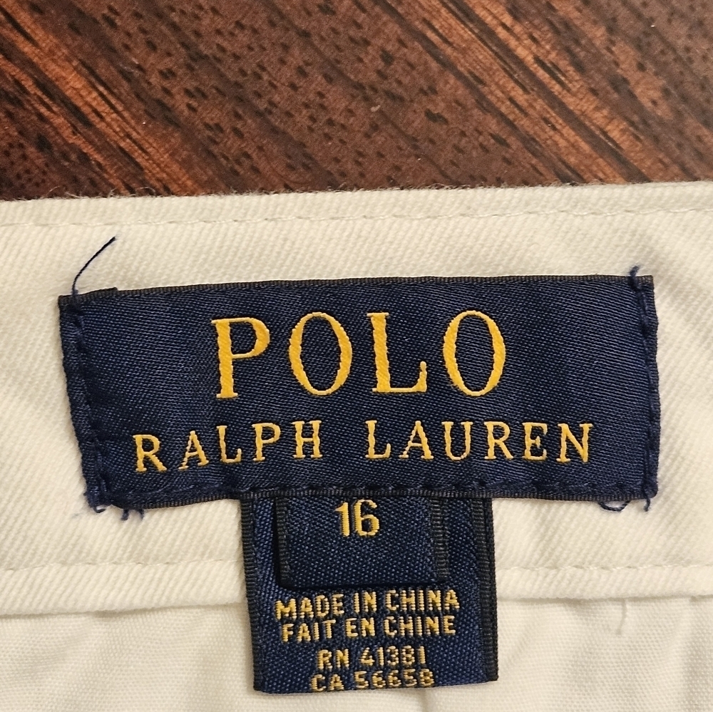 Polo Ralph Lauren Shorts Big Boys Cotton Shorts 9 In Inseam WHITE Sz 16 EUC - Picture 7 of 13